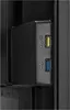 A close-up view of a black USB hub with two ports, one yellow and one blue, attached to a black computer case. Produktbild-Vorschau