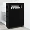 vidaXL Badschrank Schmal mit Rollen Schwarz Holzwerkstoff Produktbild-Vorschau 3