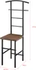 A tall, narrow garment rack with a wooden seat and shelves, shown against a white background with measurement labels. Anteprima dell’immagine prodotto