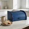 CHLEBAK dřevěný velký MODRÝ 40x29x18cm nádoba na pečivo Náhled obrázku produktu 4