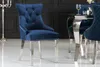 Elegantní židle CASTLE DELUXE z královsky modrého sametu s Náhled obrázku produktu 2