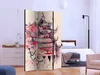 3-teiliger Einseitiger Vlies Paravent - Shogun House Produktbild-Vorschau 5