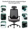 COLAMY Bürostuhl, Mesh-Bürostuhl – Chefsessel mit hoher Produktbild-Vorschau 4