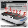 A vibration plate with animated figures running on it, illustrating its use and features. Produktbild-Vorschau