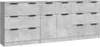 vidaXL 3-tlg. Sideboard-Set Betongrau Holzwerkstoff Produktbild-Vorschau 2