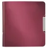 A close-up, front-facing view of a red binder with a silver accent on the right side. Voir les images du produit