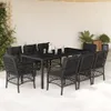 The Living Store 9-tlg. Garten-Essgruppe mit Kissen Schwarz Produktbild-Vorschau 2