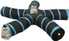 vidaXL Katzentunnel 5-Wege Schwarz und Blau 25 cm Polyester Produktbild-Vorschau 1