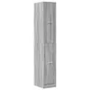 A tall, narrow two-door cabinet with a wood-grain texture. Produktbild-Vorschau