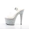 ADORE-708LG Damen Sandale von Pleaser, Transparent Silber , Produktbild-Vorschau 3