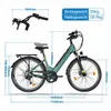 A32 E-Bike Türkis Citybike 26 Zoll, 250W, 36V 12,8Ah Akku, Produktbild-Vorschau 10