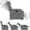 vidaXL Massagesessel mit Aufstehhilfe Elektrisch Grau Produktbild-Vorschau 7