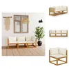 vidaXL 3-Sitzer-Gartensofa mit Auflage Creme Akazie Produktbild-Vorschau 1