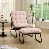 Fauteuil de jardin avec repose-pieds - Noir/rose - position Voir les images du produit 7