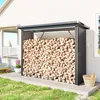 Outsunny Abri-bûches couvert en acier galvanisé, 2 m³, Voir les images du produit 2