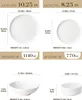 Diagrams showing the dimensions and capacities of different sizes of plates and bowls. Produktbild-Vorschau