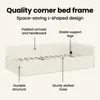 vidaXL Eckbettgestell mit Kopfteil Creme 90 cm x 200 cm Produktbild-Vorschau 6