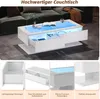 okwish Hochglanz Couchtisch Kaffeetisch mit Zwei Schubladen Produktbild-Vorschau 4