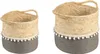 Pflanzkorb YUMI 2er Set aus Seegras - natur/grau Übertopf Produktbild-Vorschau 1