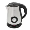 A stainless steel electric kettle with a black lid and handle, featuring a built-in thermometer. Produktbild-Vorschau