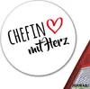 Huuraa Aufkleber Chefin mit Herz 10cm rund Sticker Produktbild-Vorschau 2