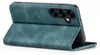 A teal flip case for a smartphone is shown from a side angle, with the front cover open. Produktbild-Vorschau