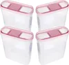Four clear plastic food storage containers with pink lids are arranged in a two-by-two grid against a white background. Anteprima dell’immagine prodotto