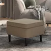 vidaXL Hocker mit Holzbeinen Hellgrau Samt Produktbild-Vorschau 7