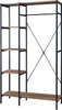 A freestanding wardrobe rack with shelves and a hanging rod, shown against a white background. Anteprima dell’immagine prodotto