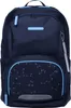 A dark blue backpack with a constellation pattern on the front pocket. Produktbild-Vorschau
