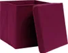 vidaXL Úložné boxy s vekom 4ks Tmavo červená 32x32x32cm Náhľad obrázku produktu 2