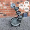 Kaskadenbrunnen 4-stufiger Wasserbrunnen Grau Produktbild-Vorschau 2