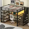Merax Etagenbett 140x200 cm, mit USB, LED, Metall Hochbett Produktbild-Vorschau 3