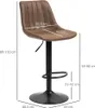 A bar stool with dimensions indicated. Podgląd zdjęcia produktu