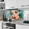 Küchenrückwand Spritzschutz Glas mit Motiv Pop Art Porträt Produktbild-Vorschau 2
