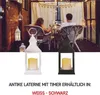 LED Dekoration – Laterne antik schwarz blinkend, 3x AAA, Innen, Vintage, Timer Voir les images du produit