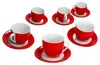 6er Set Variant Rot Kaffeetassen mit Untertassen für 6 Produktbild-Vorschau 1
