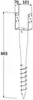 A technical drawing of a screw pile foundation anchor with dimensions. Náhled obrázku produktu