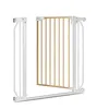 A baby safety gate with white metal frame and natural wood slats, shown against a white background. Náhled obrázku produktu