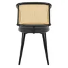 A single chair with a rattan back and upholstered seat, presented against a white background. Podgląd zdjęcia produktu
