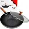 Wok-Pfanne 33 cm – Tiefe Stahlpfanne mit Deckel für Produktbild-Vorschau 1