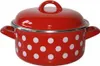 Niedriger Topf mit Deckel rot gepunktet 16 cm 1,5 l METALAC Produktbild-Vorschau 1