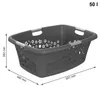 Rotho Wäschekorb 50 L Flowers - Wäschesammler groß - Wäsche Produktbild-Vorschau 3