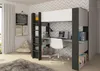 Lit surélevé avec bureau - 90 x 200 cm - Blanc & Anthracite Voir les images du produit 8