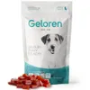 A bag of dog treats with a pile of treats in front of it. Produktbild-Vorschau