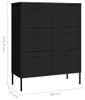 vidaXL Zásuvková skriňa čierna 80x35x101,5 cm oceľ Náhľad obrázku produktu 7