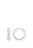 A pair of silver hoop earrings with clear stones, shown against a white background. Produktbild-Vorschau