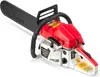 A red and white chainsaw is shown against a white background. Podgląd zdjęcia produktu