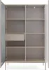 Moderne Geriffelte Hochvitrine LAGOS W2D1SZ Kaschmir Matt Produktbild-Vorschau 6