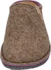 A single brown felt slipper with a purple trim and a small leather logo tag. Produktbild-Vorschau